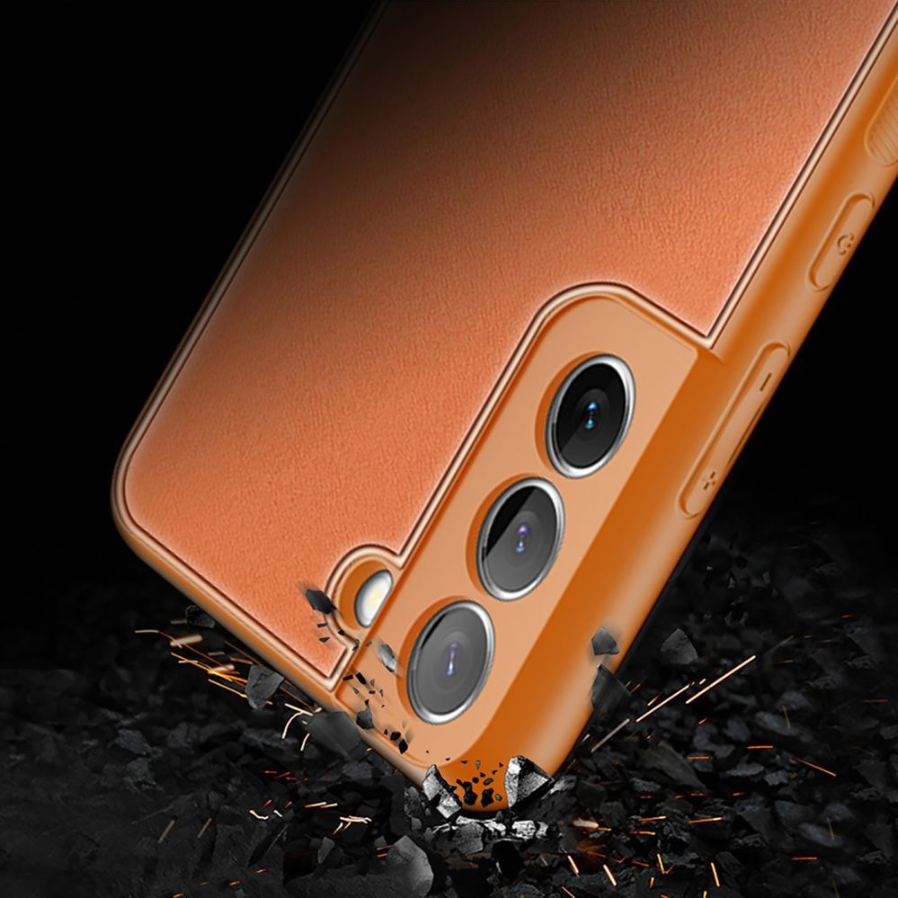 Tagakaaned Dux Ducis Dux Ducis Yolo elegant cover made of ecological leather for Samsung Galaxy S22 + (S22 Plus) orange
