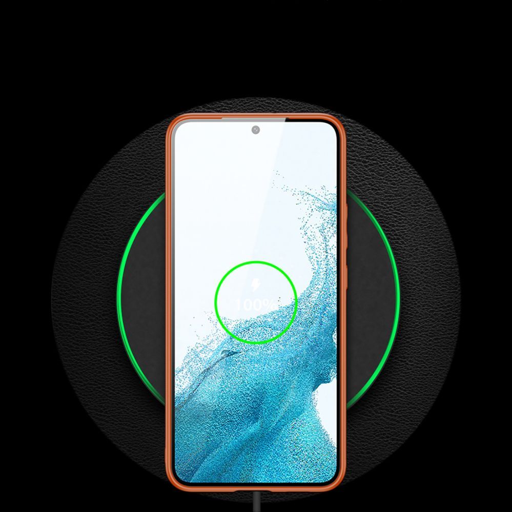 Tagakaaned Dux Ducis Dux Ducis Yolo elegant cover made of ecological leather for Samsung Galaxy S22 + (S22 Plus) orange