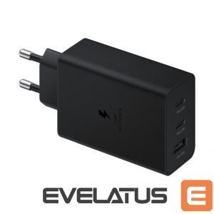 Adapteris Samsung  Samsung charger 2x USB Type C / USB PPS, Power Delivery PD 65W, QC 3.0, AFC, FCP black (EP-T6530NBEGEU)