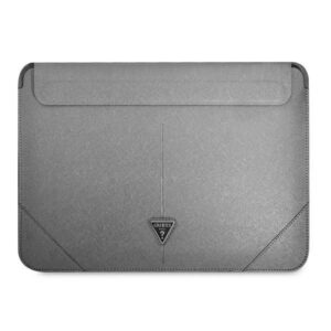 Nugarėlės dėklai Guess  Guess Saffiano Triangle Logo case for a 14" laptop - silver 
