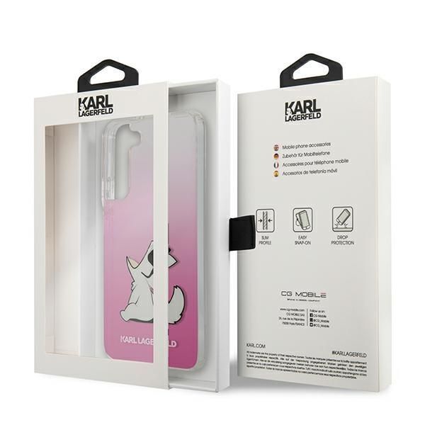 Back panel cover Karl Lagerfeld Karl Lagerfeld KLHCS22MCFNRCPI S22+ S906 hardcase różowy/pink Choupette Eat