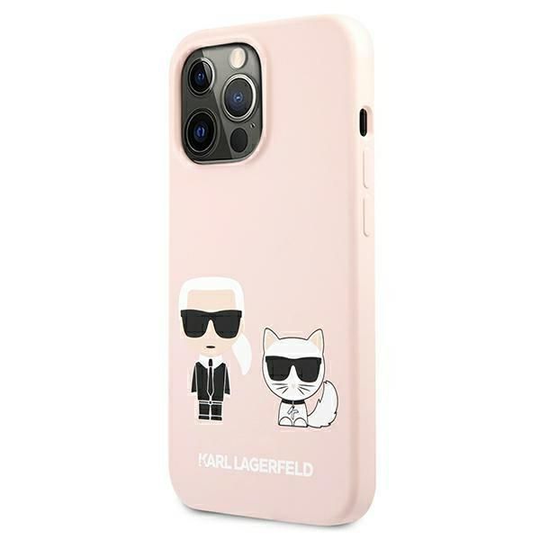 Aizmugurējais vāciņš Karl Lagerfeld Karl Lagerfeld KLHMP13XSSKCI iPhone 13 Pro Max 6,7" hardcase jasnoróżowy/light pink Silicone Ikonik Karl & Choupette Magsafe