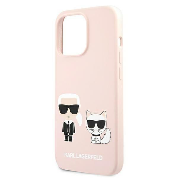 Aizmugurējais vāciņš Karl Lagerfeld Karl Lagerfeld KLHMP13XSSKCI iPhone 13 Pro Max 6,7" hardcase jasnoróżowy/light pink Silicone Ikonik Karl & Choupette Magsafe