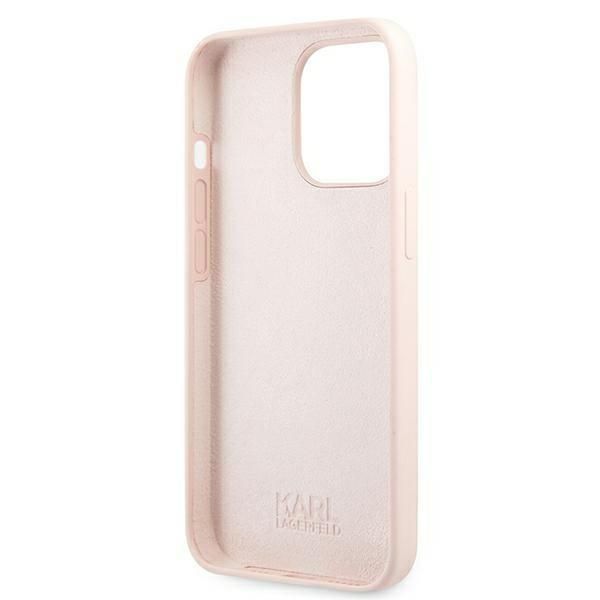 Aizmugurējais vāciņš Karl Lagerfeld Karl Lagerfeld KLHMP13XSSKCI iPhone 13 Pro Max 6,7" hardcase jasnoróżowy/light pink Silicone Ikonik Karl & Choupette Magsafe