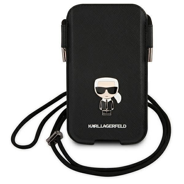 Tagakaaned Karl Lagerfeld Karl Lagerfeld Torebka KLHCP12MOPHKMK 6,1" czarny/black hardcase Saffiano Ikonik Karl's