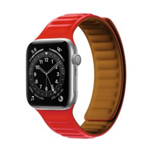 Nugarėlės dėklai Hurtel - Magnetic Strap Magnetic Strap Bracelet for Apple Watch 45mm - Red 