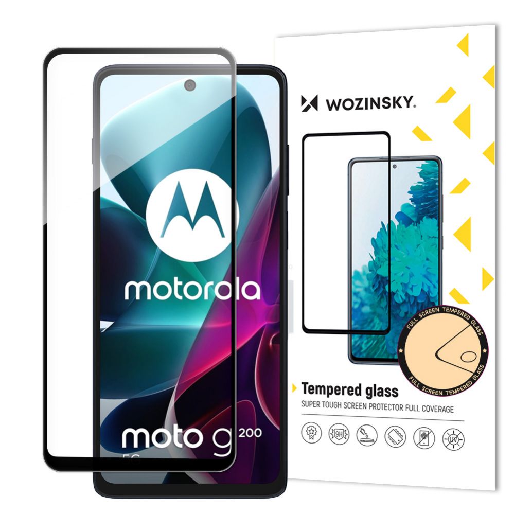 Aizsargstikls Hurtel Wozinsky Full Glue Tempered Glass Motorola Moto G200 5G 9H Full Screen Tempered Glass with Black Frame