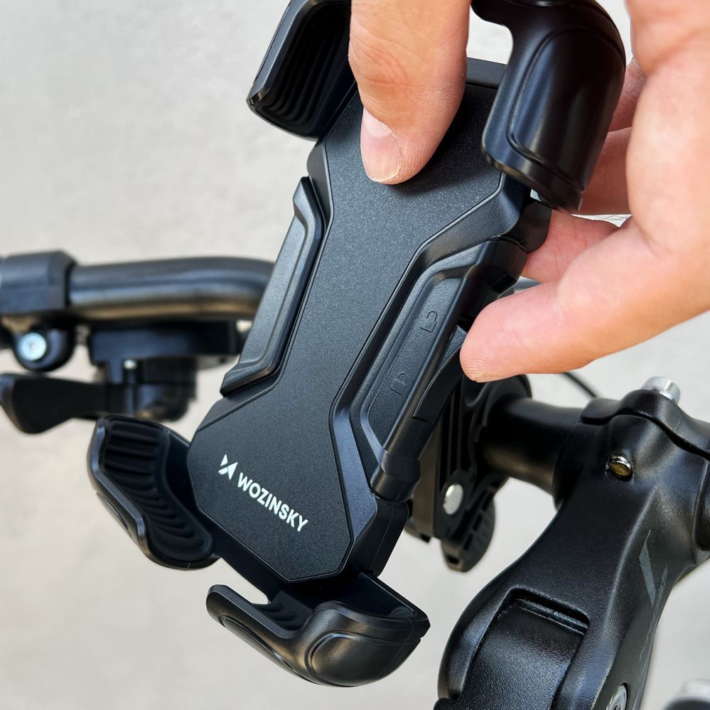 Auto holder Wozinsky Wozinsky strong phone holder for the handlebar of a bicycle, motorcycle, scooters black (WBHBK6)