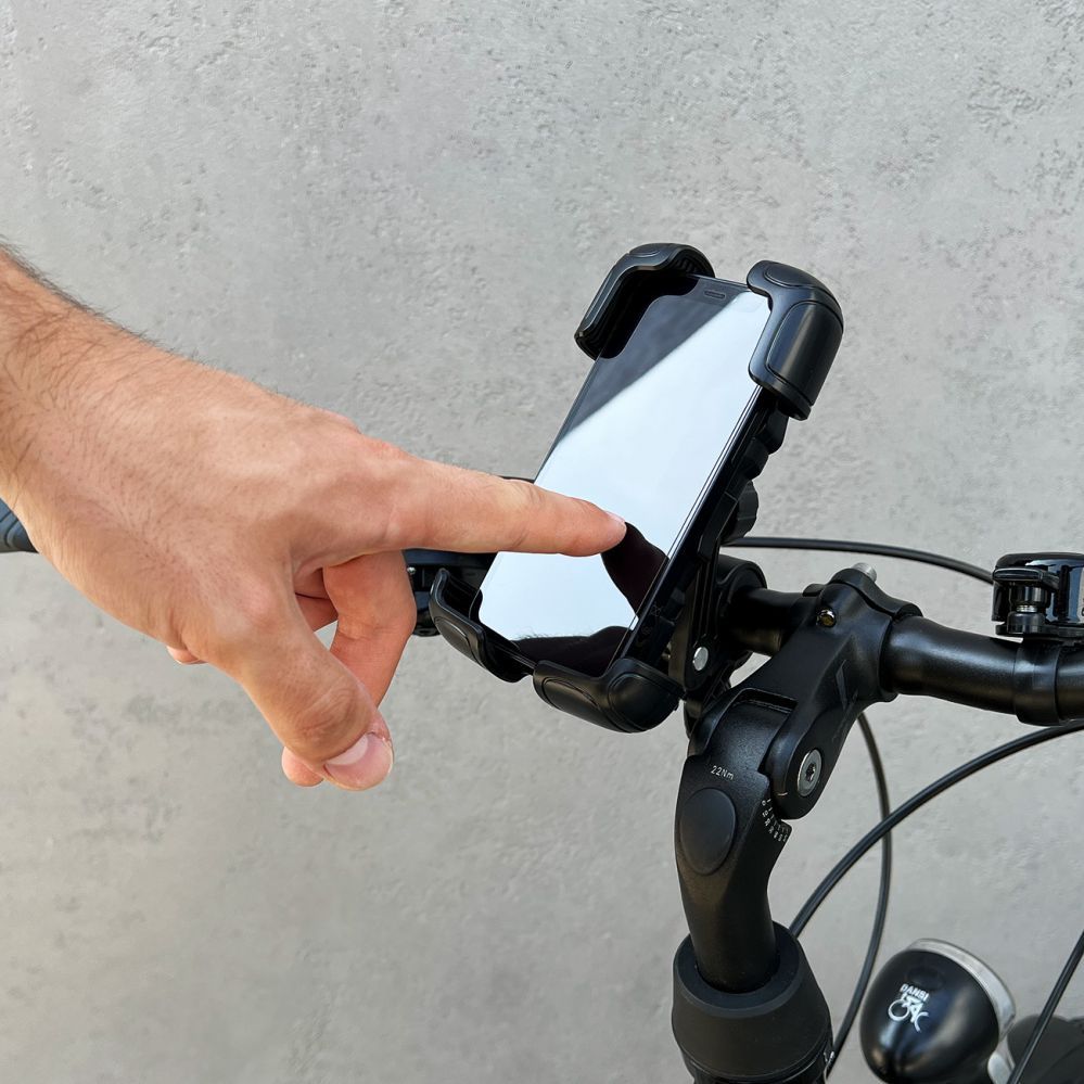 Auto holder Wozinsky Wozinsky strong phone holder for the handlebar of a bicycle, motorcycle, scooters black (WBHBK6)