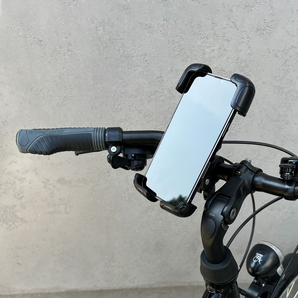 Auto holder Wozinsky Wozinsky strong phone holder for the handlebar of a bicycle, motorcycle, scooters black (WBHBK6)