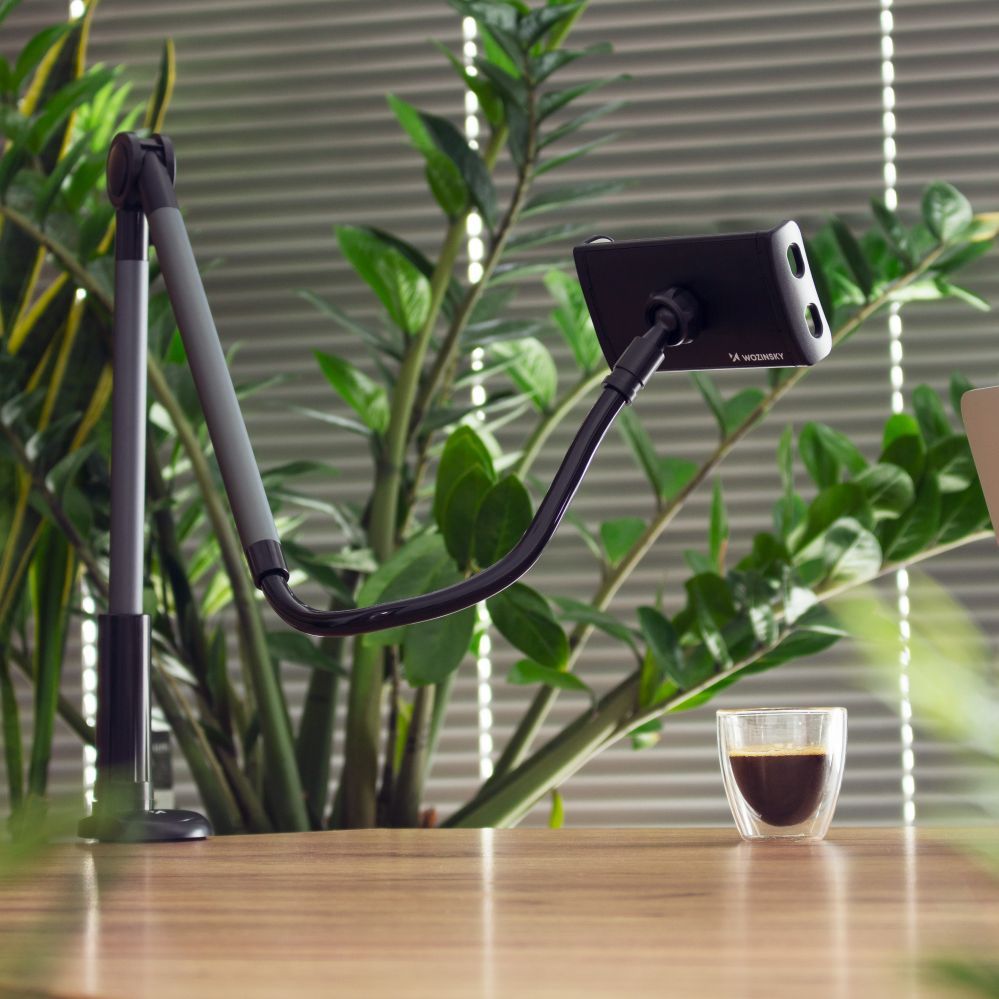 Auto holder Wozinsky Wozinsky long flexible phone and tablet holder black (WTHBK5)