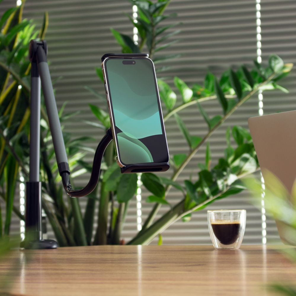 Auto holder Wozinsky Wozinsky long flexible phone and tablet holder black (WTHBK5)