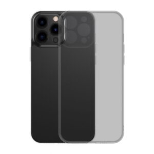 Aizmugurējais vāciņš Baseus  Baseus Frosted Glass Case Cover for iPhone 13 Pro Max Hard Cover with Gel Frame black (ARWS001101)