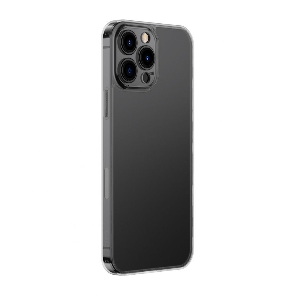 Tagakaaned Baseus Baseus Frosted Glass Case Cover for iPhone 13 Pro Max Hard Cover with Gel Frame black (ARWS001101)