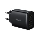 Adapteriai Baseus  Baseus Compact charger 3x USB 17W black (CCXJ020101) 