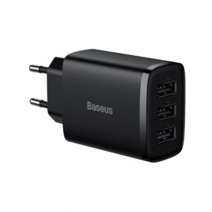 Adapteris Baseus  Baseus Compact charger 3x USB 17W black (CCXJ020101)