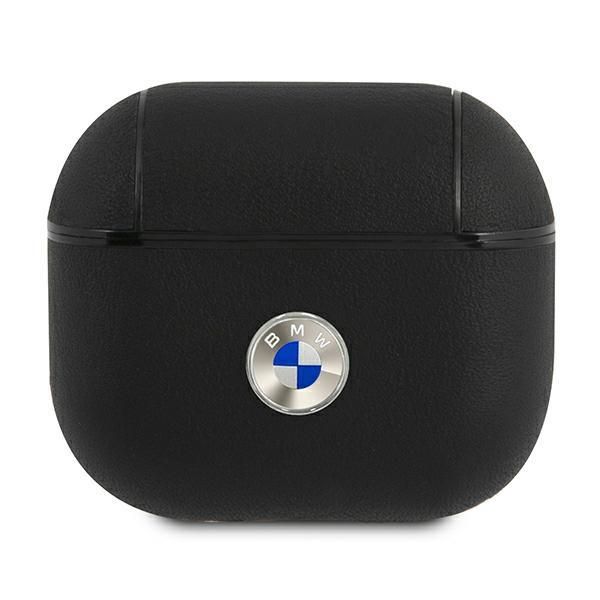 Tagakaaned BMW BMW BMA3SSLBK AirPods 3 cover czarny/black Geniune Leather Silver Logo