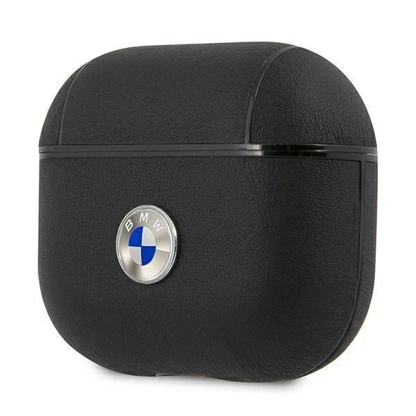 Tagakaaned BMW BMW BMA3SSLBK AirPods 3 cover czarny/black Geniune Leather Silver Logo