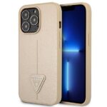 Nugarėlės dėklai Guess  Guess GUHCP13LPSATLE iPhone 13 Pro / 13 6.1" beige/beige hardcase SaffianoTriangle Logo