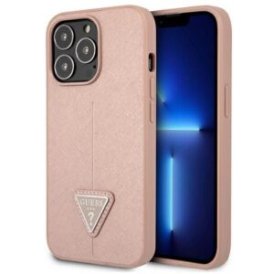 Aizmugurējais vāciņš Guess  Guess GUHCP13LPSATLP iPhone 13 Pro / 13 6.1" pink/pink hardcase SaffianoTriangle Logo