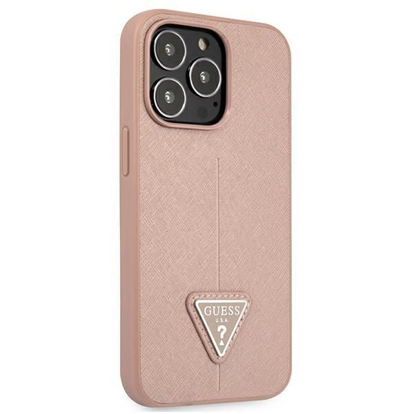 Aizmugurējais vāciņš Guess Guess GUHCP13LPSATLP iPhone 13 Pro / 13 6.1" pink/pink hardcase SaffianoTriangle Logo
