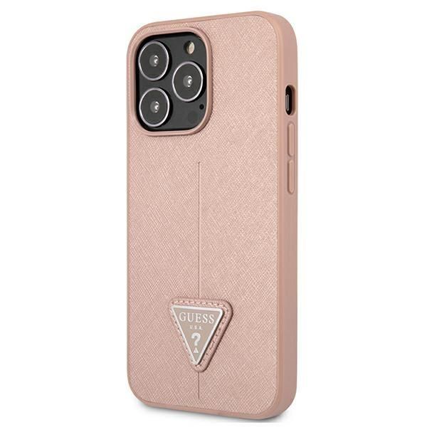 Aizmugurējais vāciņš Guess Guess GUHCP13LPSATLP iPhone 13 Pro / 13 6.1" pink/pink hardcase SaffianoTriangle Logo