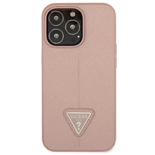 Aizmugurējais vāciņš Guess Guess GUHCP13LPSATLP iPhone 13 Pro / 13 6.1" pink/pink hardcase SaffianoTriangle Logo