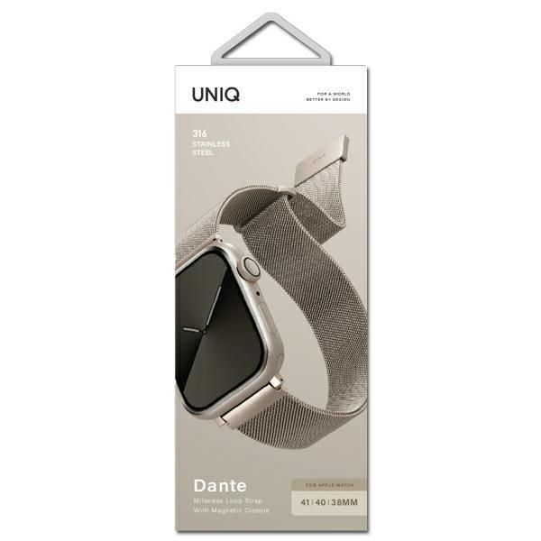 Tagakaaned UNIQ Uniq Dante Stainless Steel strap for Apple Watch 1/2/3/4/5/6/7/8/SE/SE2 38/40/41mm - beige