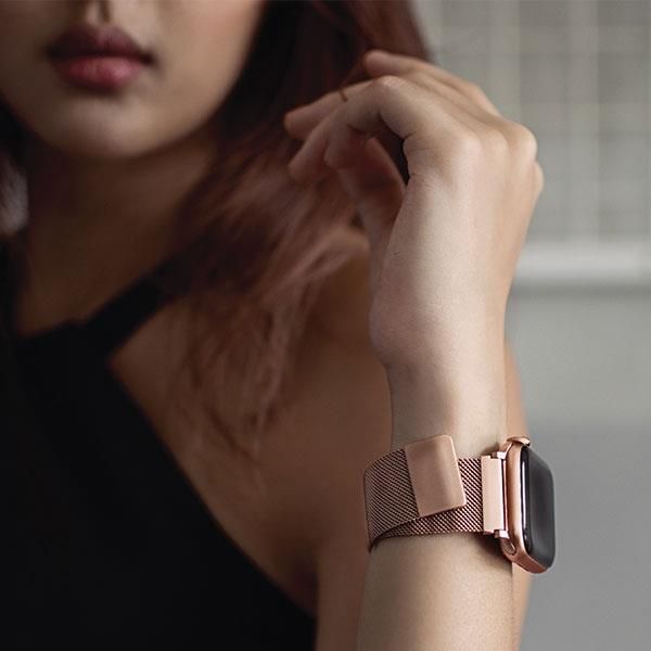 Tagakaaned UNIQ Uniq Dante Stainless Steel Strap for Apple Watch 1/2/3/4/5/6/7/8/SE/SE2 38/40/41mm - Rose Gold