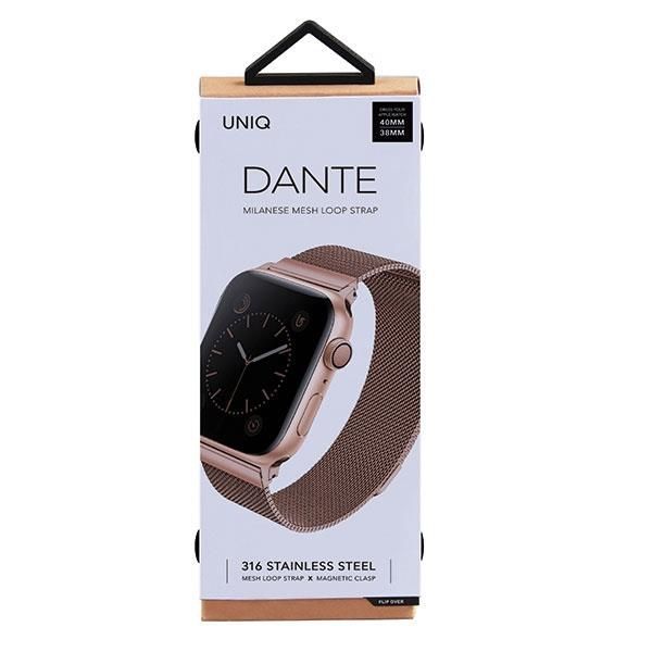 Tagakaaned UNIQ Uniq Dante Stainless Steel Strap for Apple Watch 1/2/3/4/5/6/7/8/SE/SE2 38/40/41mm - Rose Gold