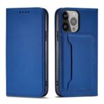 Aizmugurējais vāciņš Hurtel - Magnet Card Case for iPhone 13 Pro Max Pouch Card Wallet Card Holder Blue 