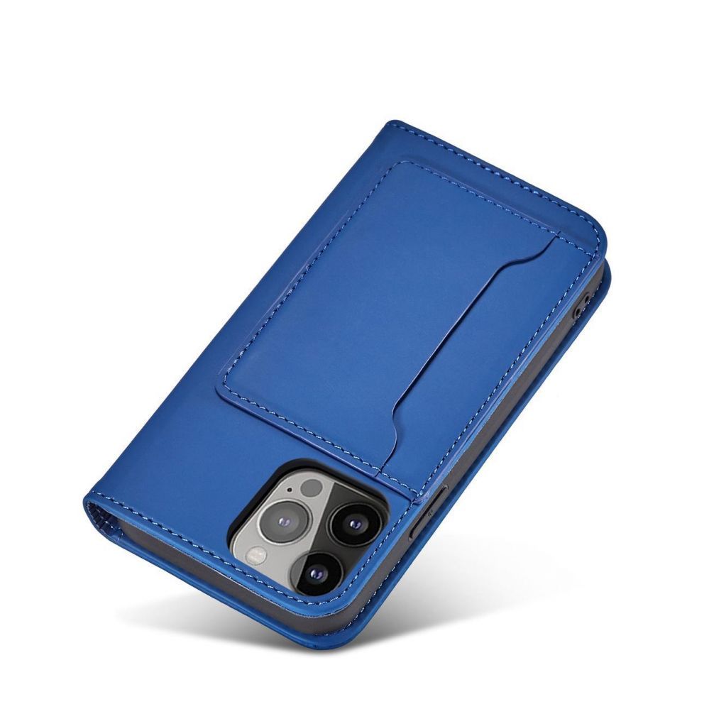Tagakaaned Hurtel - Magnet Card Case Case for Samsung Galaxy S22 Ultra Cover Card Wallet Card Holder Blue