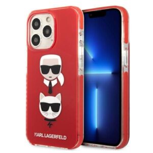 Aizmugurējais vāciņš Karl Lagerfeld  Karl Lagerfeld KLHCP13LTPE2TR iPhone 13 Pro / 13 6,1" hardcase czerwony/red Karl&Choupette Head 