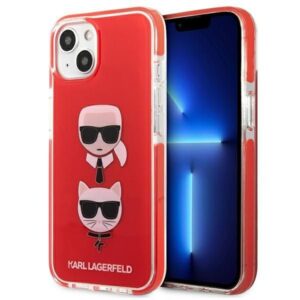 Aizmugurējais vāciņš Karl Lagerfeld  Karl Lagerfeld KLHCP13STPE2TR iPhone 13 mini 5,4" hardcase czerwony/red Karl&Choupette Head 