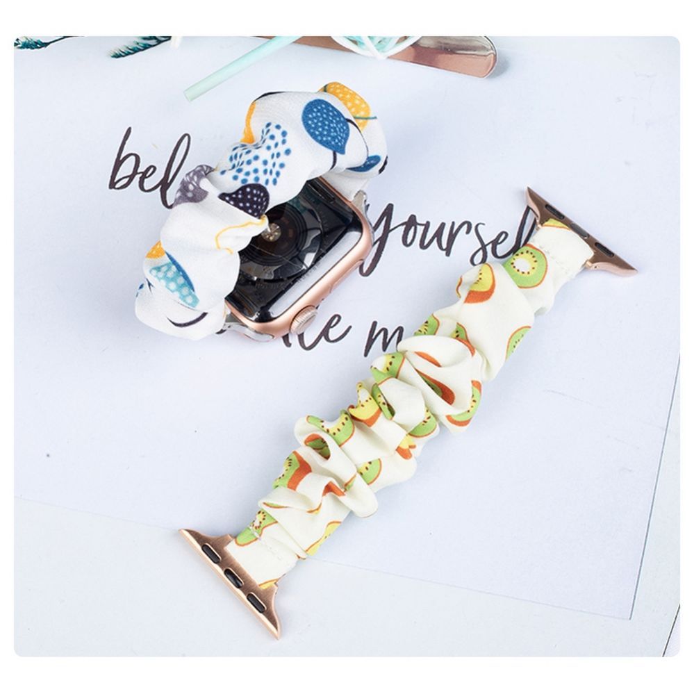 Back panel cover Hurtel Fabric band for Apple Watch 38 / 40 / 41 mm strap bracelet rubber band - pineapple