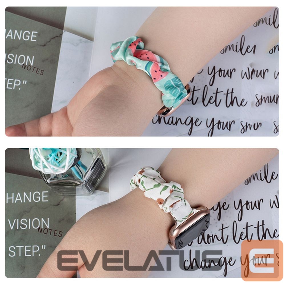 Back panel cover Hurtel Fabric band for Apple Watch 42 / 44 / 45 mm strap bracelet rubber band - pineapple