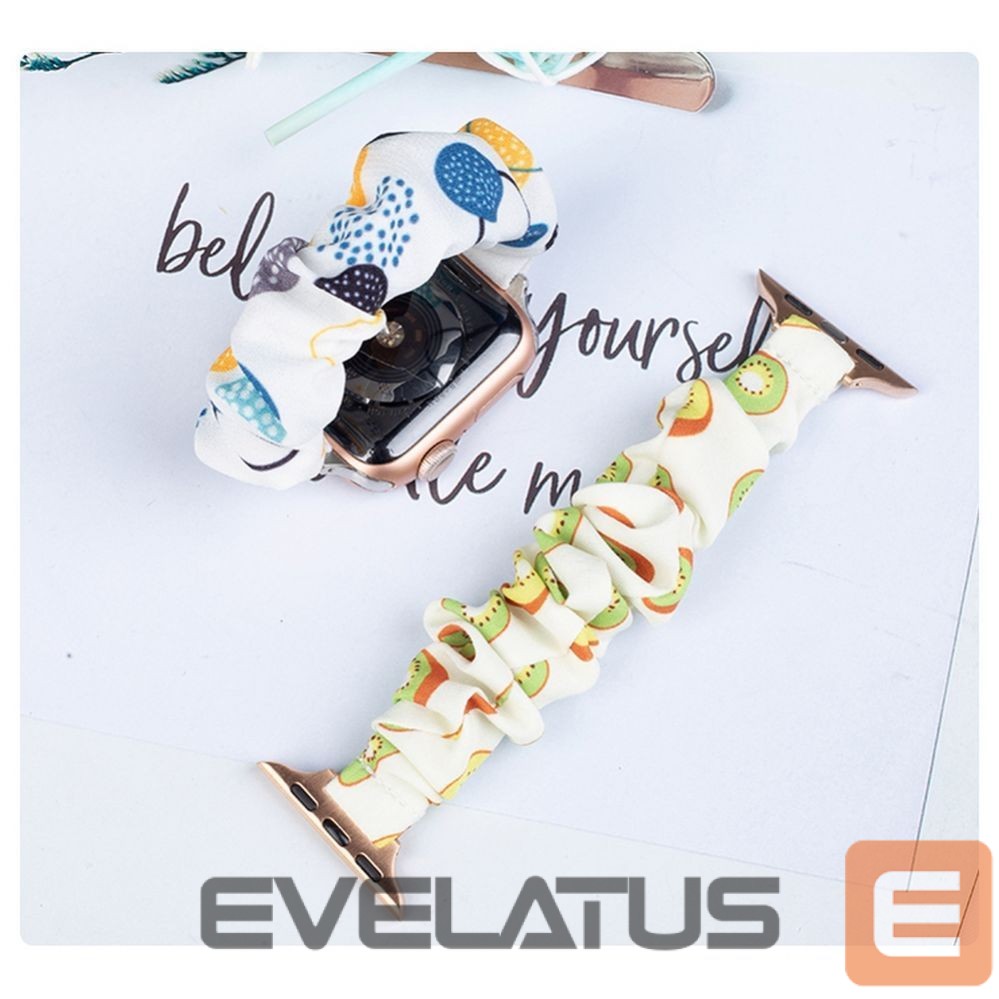 Back panel cover Hurtel Fabric band for Apple Watch 42 / 44 / 45 mm strap bracelet rubber band - pineapple