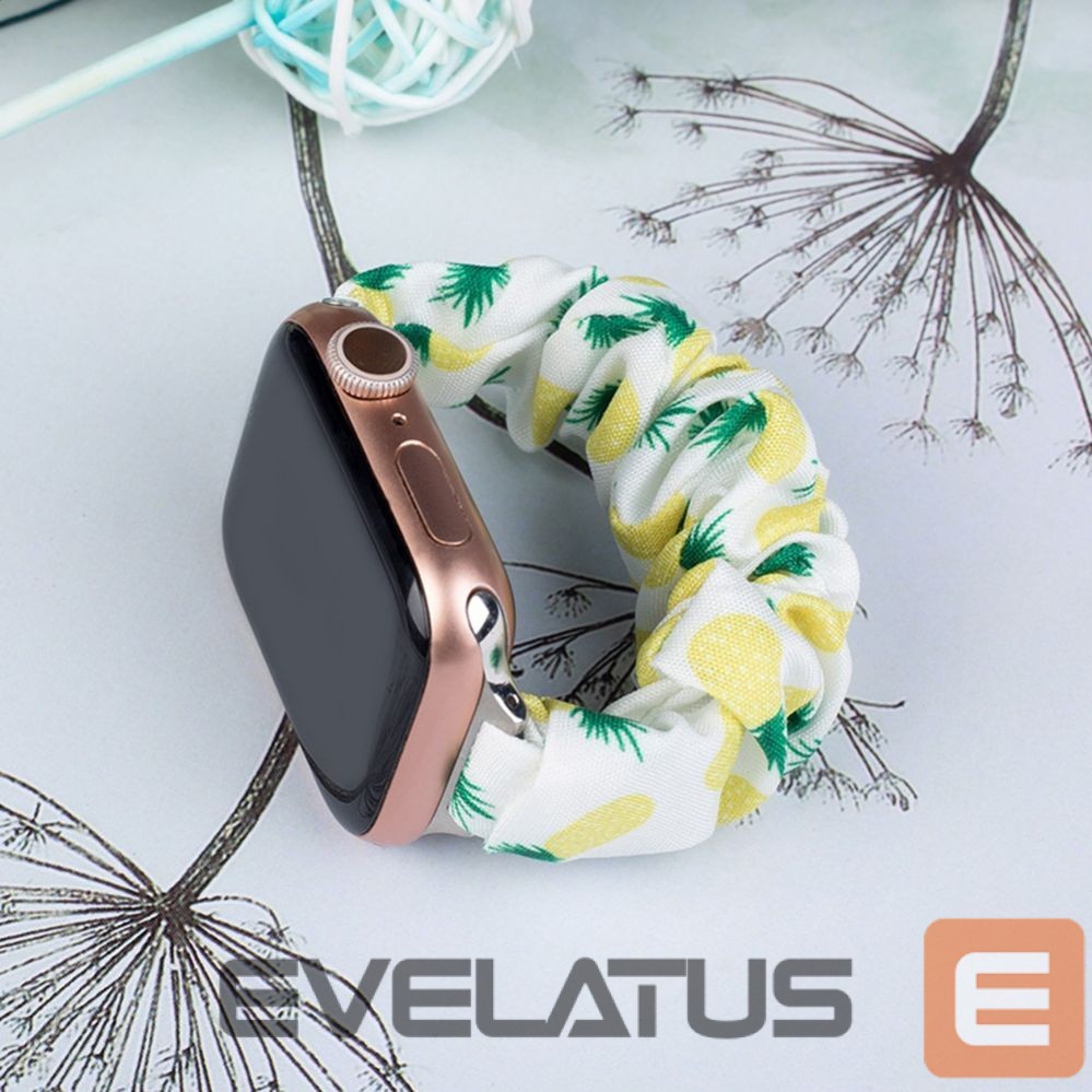 Back panel cover Hurtel Fabric band for Apple Watch 42 / 44 / 45 mm strap bracelet rubber band - pineapple