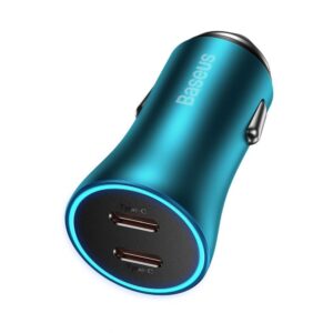 Adapteris Baseus  Baseus Golden Contactor Pro car charger 2x USB-C 40W blue (CGJP000003)