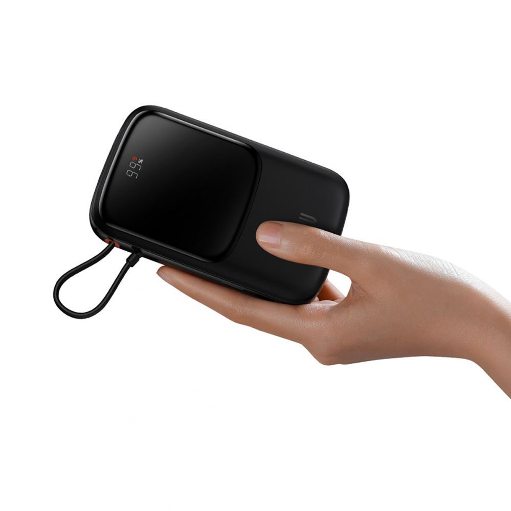 Väline aku Baseus Baseus Qpow power bank 10000mAh built-in USB Type-C cable 22.5W Quick Charge SCP AFC FCP white (PPQD020102)