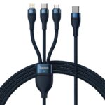 Cable Baseus  Baseus Flash Series II cable USB Type C / USB Type A - USB Type C / Lightning / micro USB 100 W 1.5 m blue (CASS030203) 