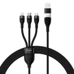 Kaabel Baseus  Baseus Flash Series II USB Type C / USB Type A cable - USB Type C / Lightning / micro USB 100 W 1.2 m black (CASS030101) 