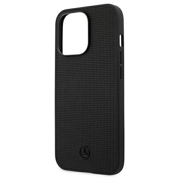 Tagakaaned Mercedes-Benz Mercedes Leather Meshed Metal Logo Case for iPhone 13 Pro / iPhone 13 - Black