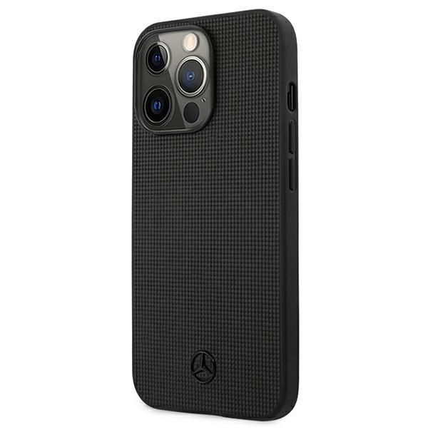 Tagakaaned Mercedes-Benz Mercedes Leather Meshed Metal Logo Case for iPhone 13 Pro / iPhone 13 - Black