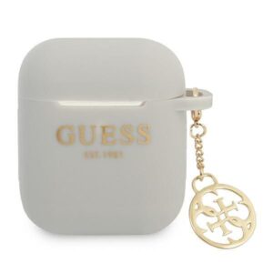 Aizmugurējais vāciņš Guess  Guess GUA2LSC4EG AirPods cover grey/grey Silicone Charm 4G Collection