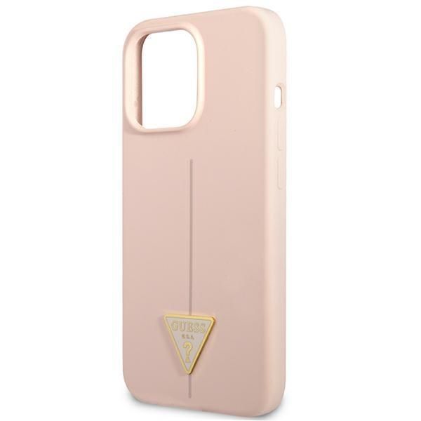 Aizmugurējais vāciņš Guess Guess GUHCP13LSLTGP iPhone 13 Pro / 13 6.1" pink/pink hardcase Silicone Triangle