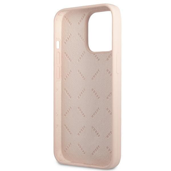 Aizmugurējais vāciņš Guess Guess GUHCP13LSLTGP iPhone 13 Pro / 13 6.1" pink/pink hardcase Silicone Triangle