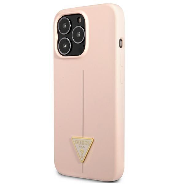 Aizmugurējais vāciņš Guess Guess GUHCP13LSLTGP iPhone 13 Pro / 13 6.1" pink/pink hardcase Silicone Triangle