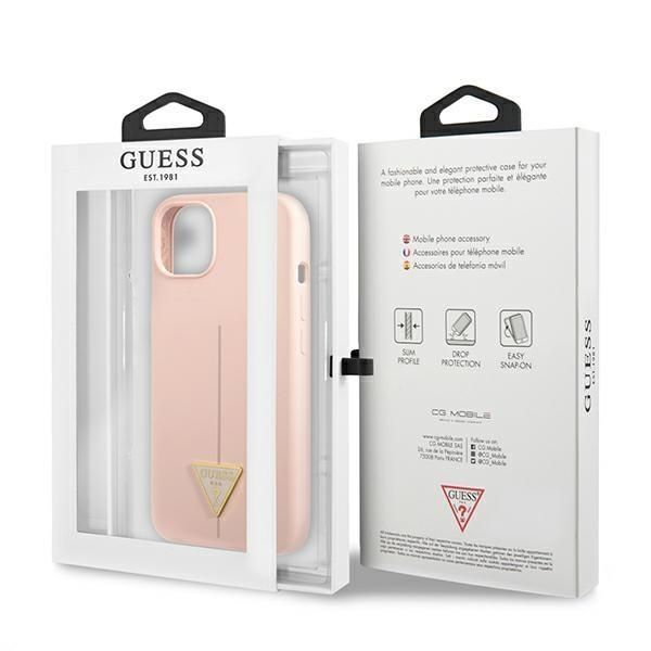 Aizmugurējais vāciņš Guess Guess GUHCP13MSLTGP iPhone 13 6.1" pink/pink hardcase Silicone Triangle