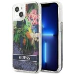 Nugarėlės dėklai Guess  Guess GUHCP13SLFLSB iPhone 13 mini 5.4" blue/blue hardcase Flower Liquid Glitter 